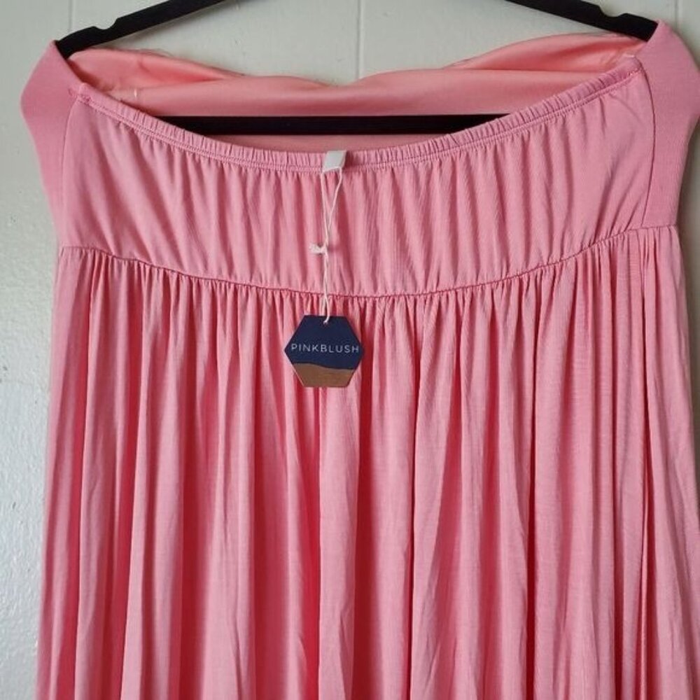 Pinkblush maternity maxi dress Pink Strapless Open Photoshoot Size XL New - Picture 13 of 13